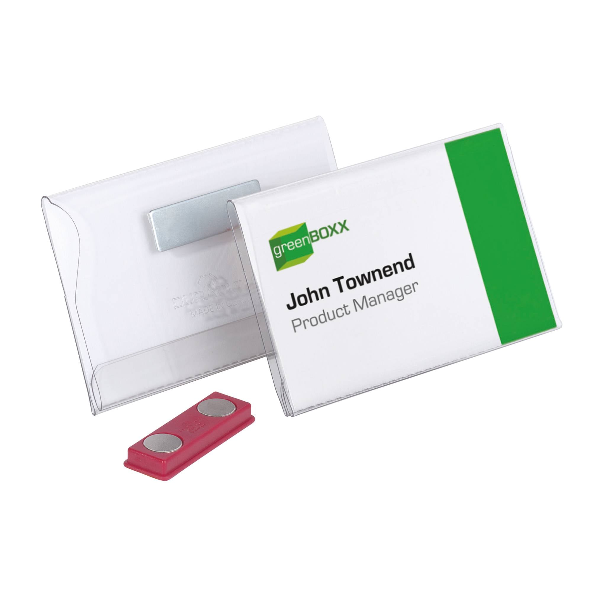 Namensschild 90x54mm Hartfolie tr 25 St./Pack .-1