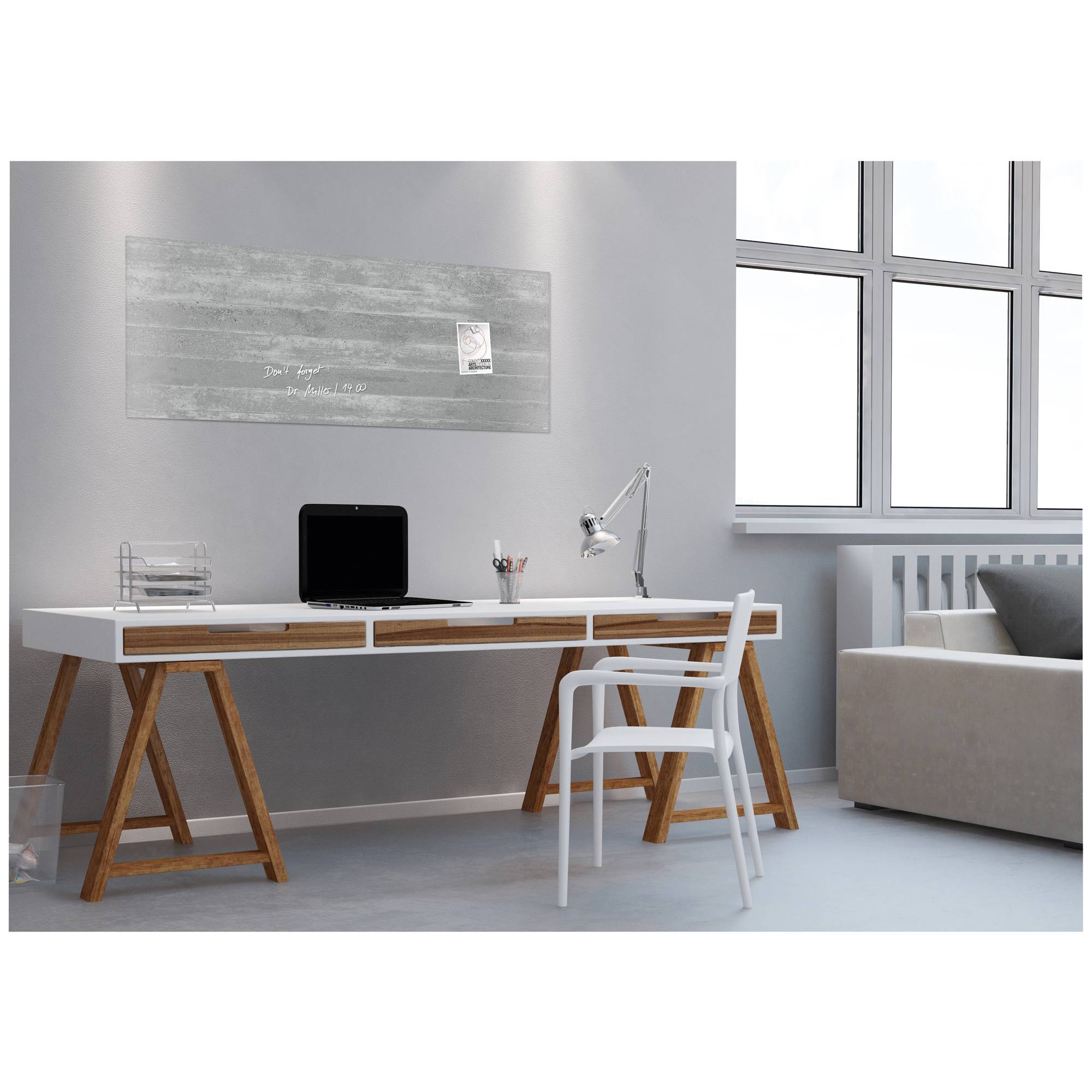 Magnetboard Artverum 1300x550x15 Sichtbeton-2