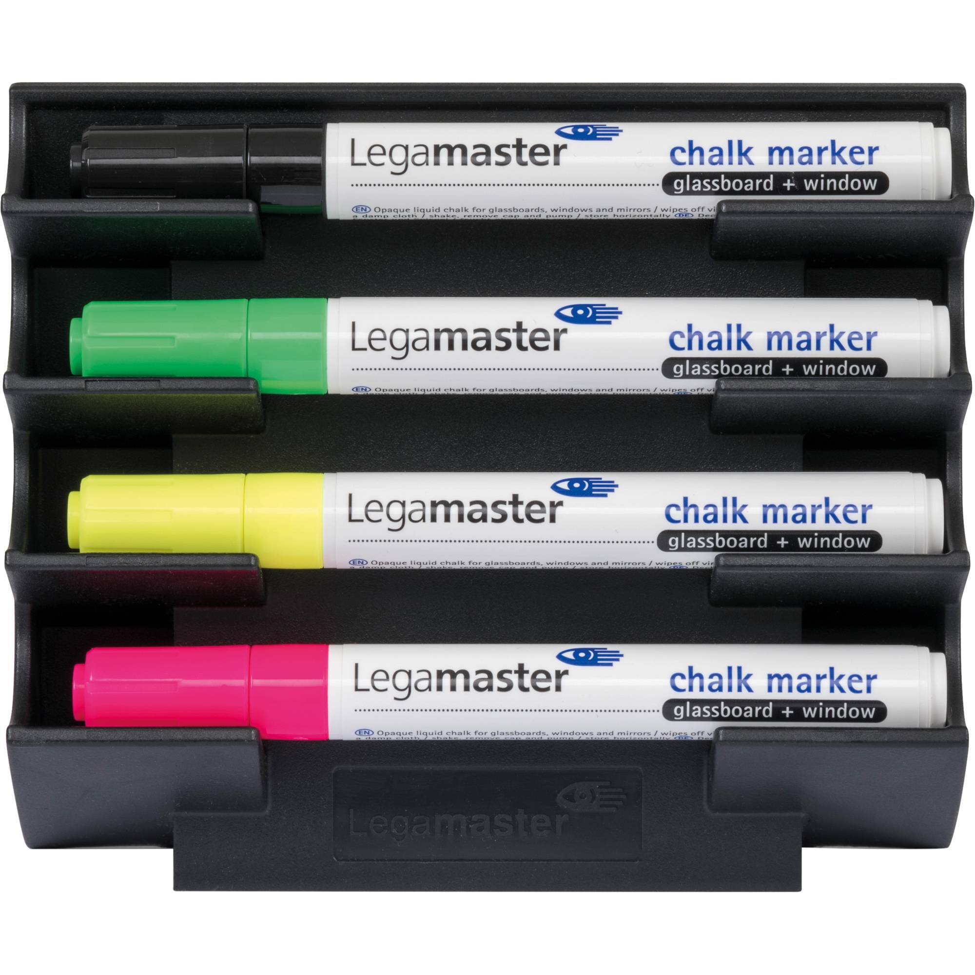 Markerhalter Glasboard f. 4 Marker schwarz - Artikel: 154060200-2