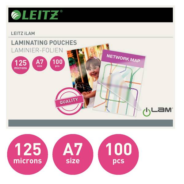 Leitz Laminierfolien iLAM A7 100 Stück 125 mic