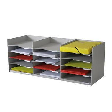Formularbox easyOffice stapelbar 15Fächer grau-1