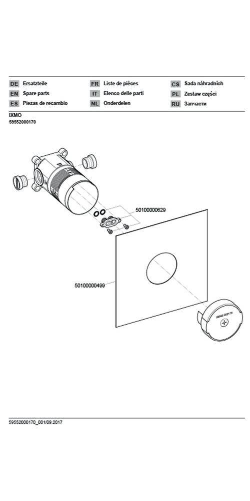 Keuco Ixmo Grundkörper für Einhebel-Brausemischer Unterputz mit Schlauchanschluss, G 1/2", Einbautiefe 65-95mm,-2