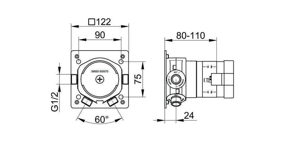 KEUCO Grundkörper für IXMO Thermostatarmatur-2