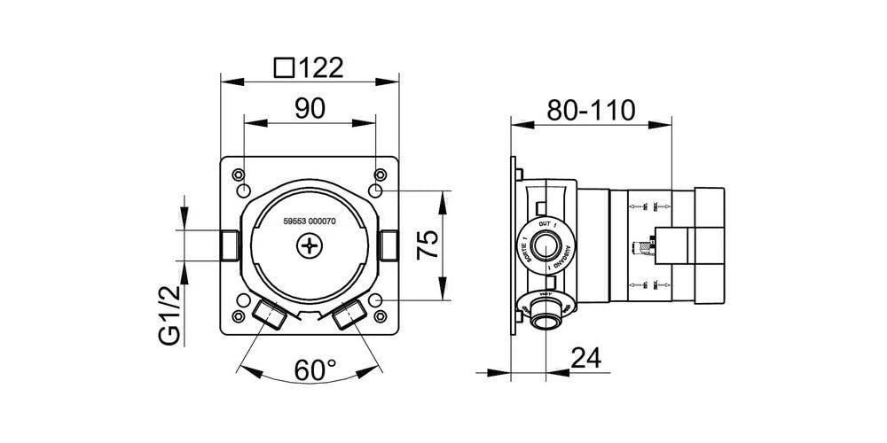 KEUCO Grundkörper für IXMO Thermostatarmatur-4