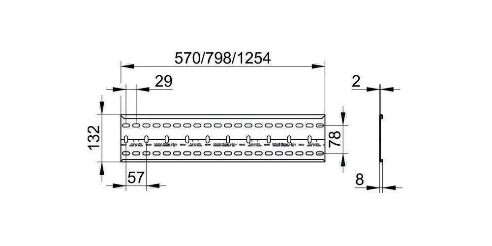 Keuco Ixmo Montageschiene für Grundkörper, 570mm, 59570000001-1