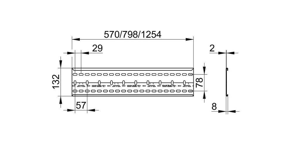 Keuco Ixmo Montageschiene für Grundkörper, 570mm, 59570000001-2