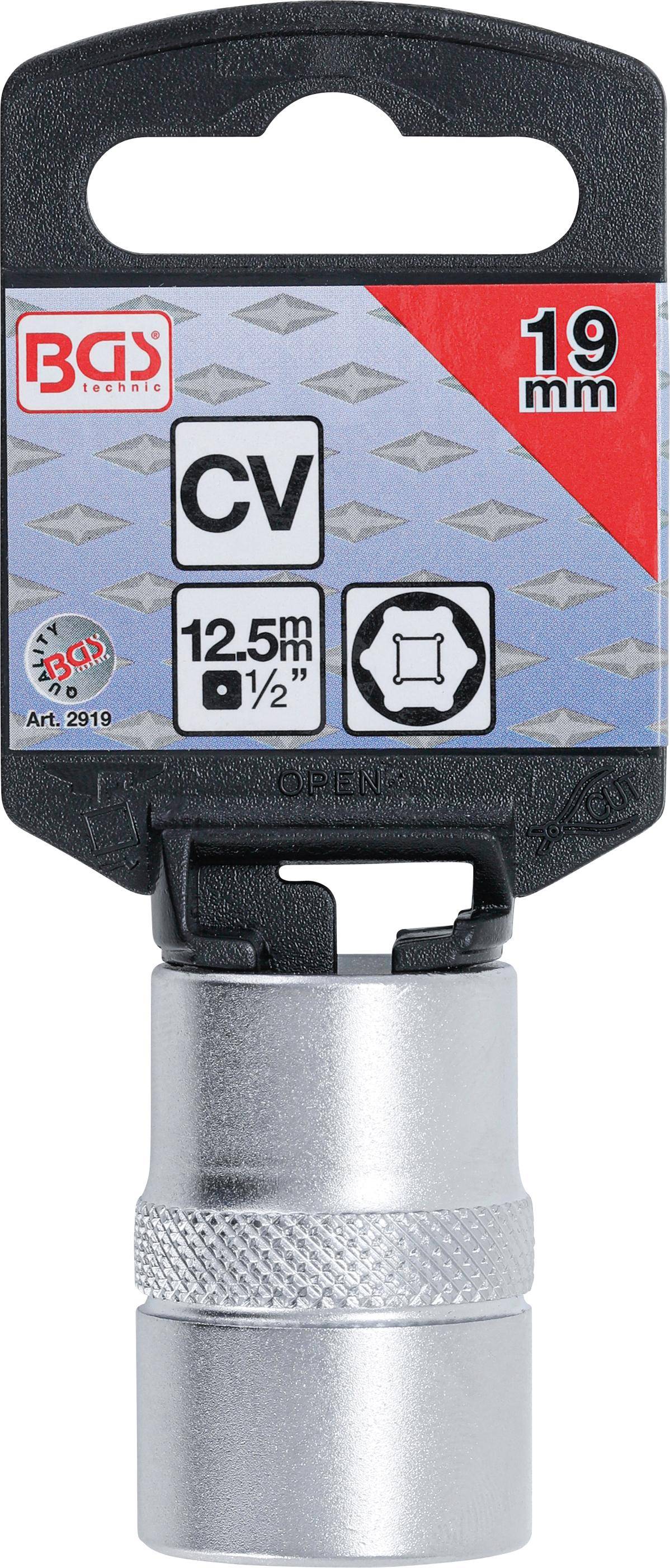 BGS 2919 Steckschlüssel-Einsatz 1/2" 6kt 19 mm Innenvierkant 12,5 mm (1/2")-1