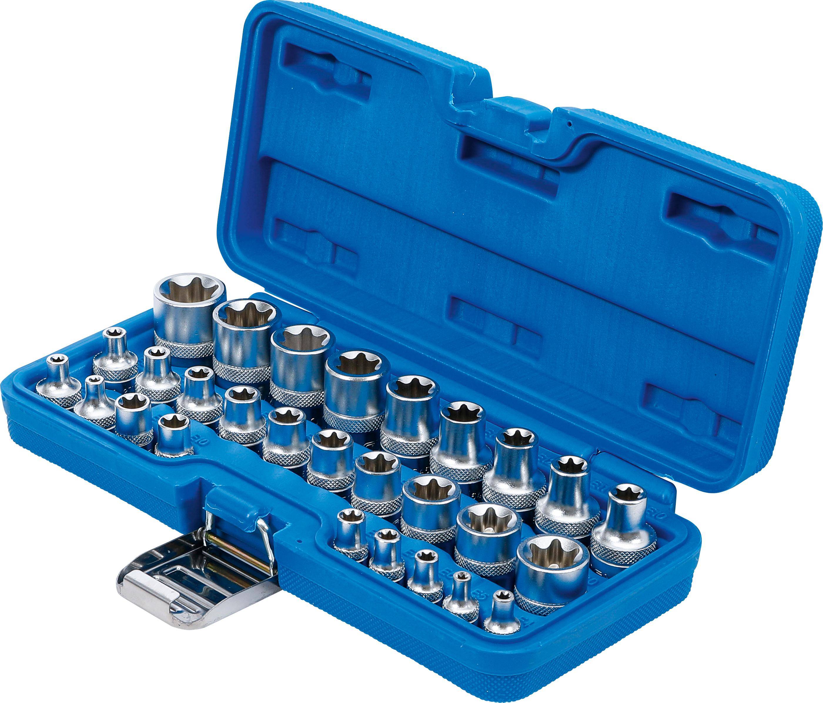 BGS 70099 Steckschlüssel-Einsatz-Satz E-Profil , A ntrieb Innenvierkant 6,3 mm 1/4" / 12,5 mm (1/2")-2