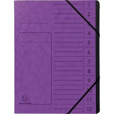 Exacompta Ordnungsmappe 541208E DIN A4 12Fächer Karton violett
