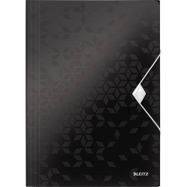 Eckspannermappe Wow A4 PP schwarz-0