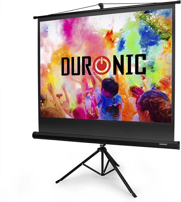 Duronic TPS60 Leinwand - 4:3 Beamer Screen - 122 x 91cm - 60 Zoll - Tragbare und leichte Stativleinwand - 4K Full HD 3D