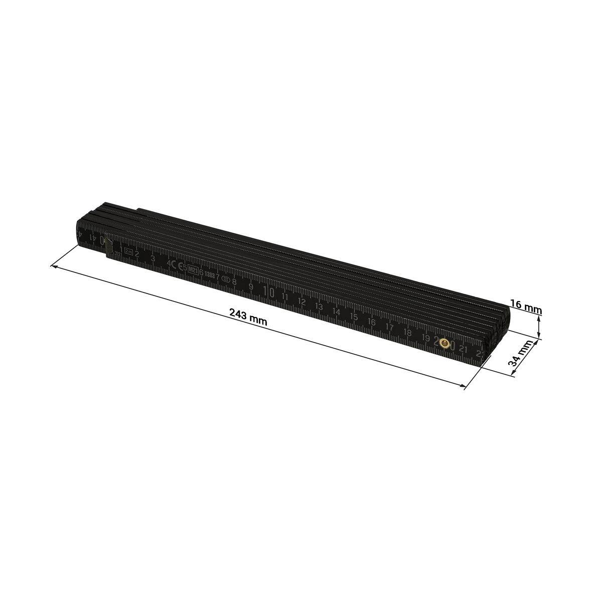 Zollstock "Craft" 2 m, colour, schwarz-1
