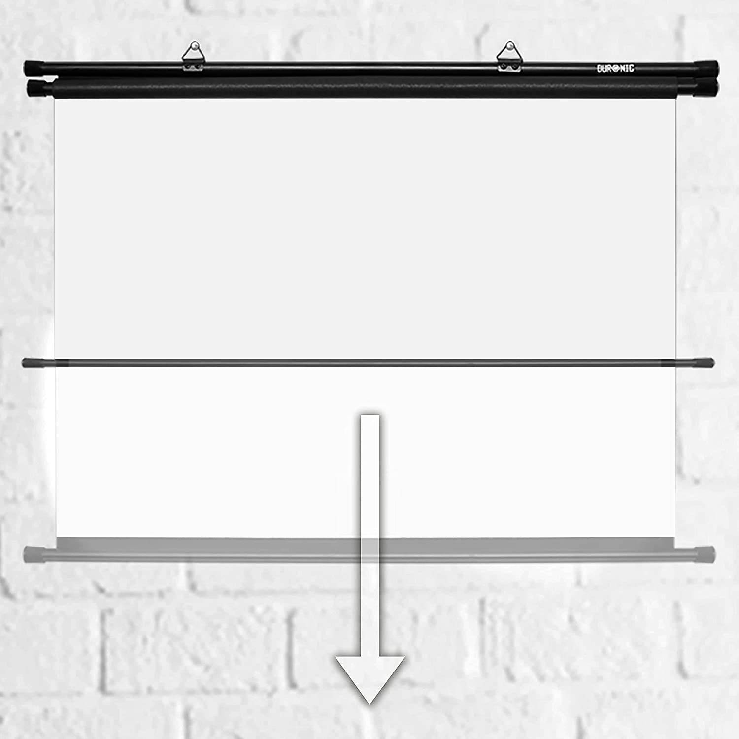 Duronic BPS40 Leinwand - 4:3 Beamer Screen - 81 x 61cm - 40 Zoll - Projektorleinwand zum Aufhängen - 4K, Full HD, 3D-2