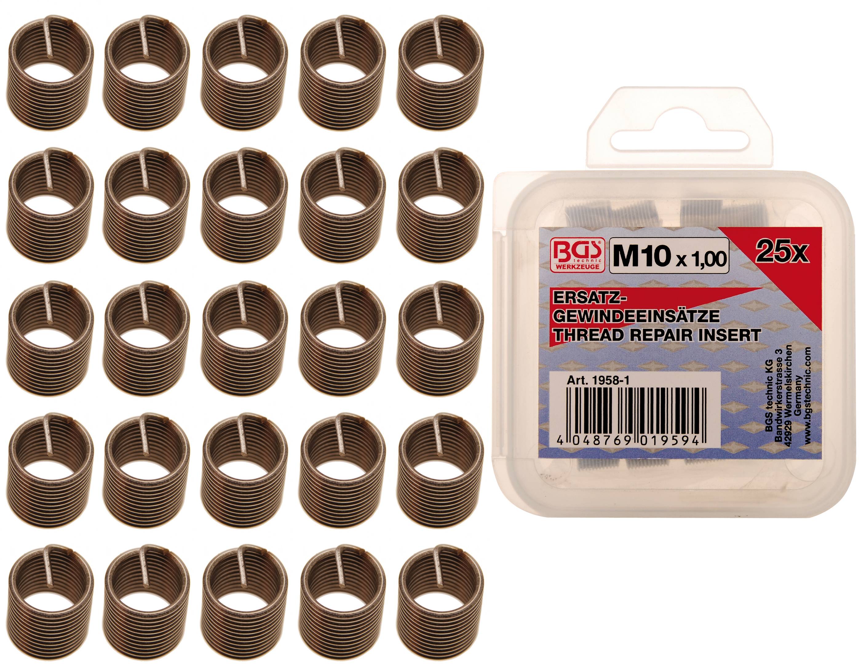 Gewinde-Einsätze - Größe M10 x 1,0 - für Gewinde-Reparatur-Satz - 25-tlg.-1