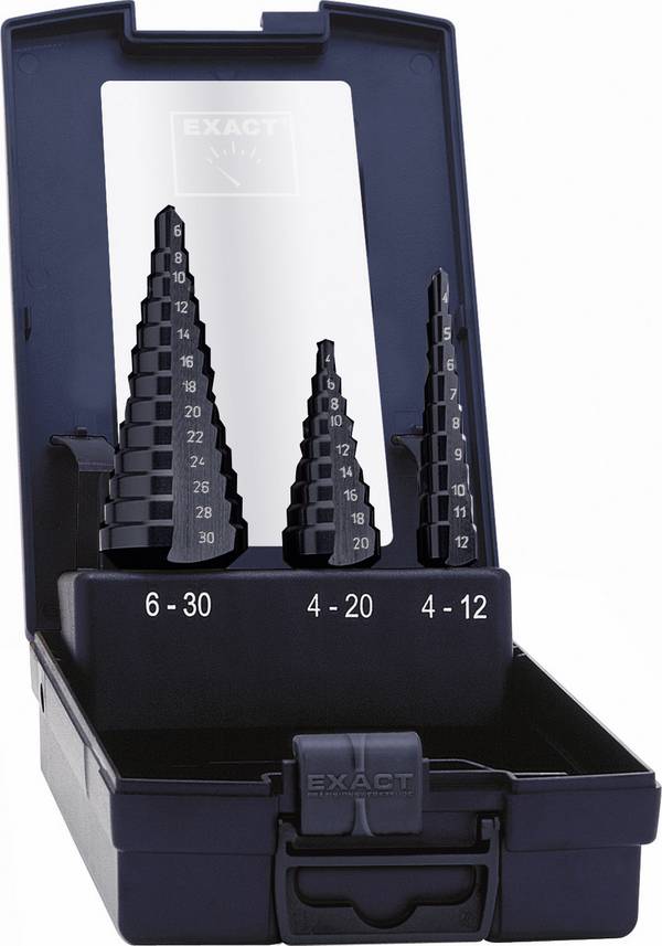 Exact 50071-2  HSS Stufenbohrer-Set 3teilig   TiAIN  3-Flächenschaft 1 Set