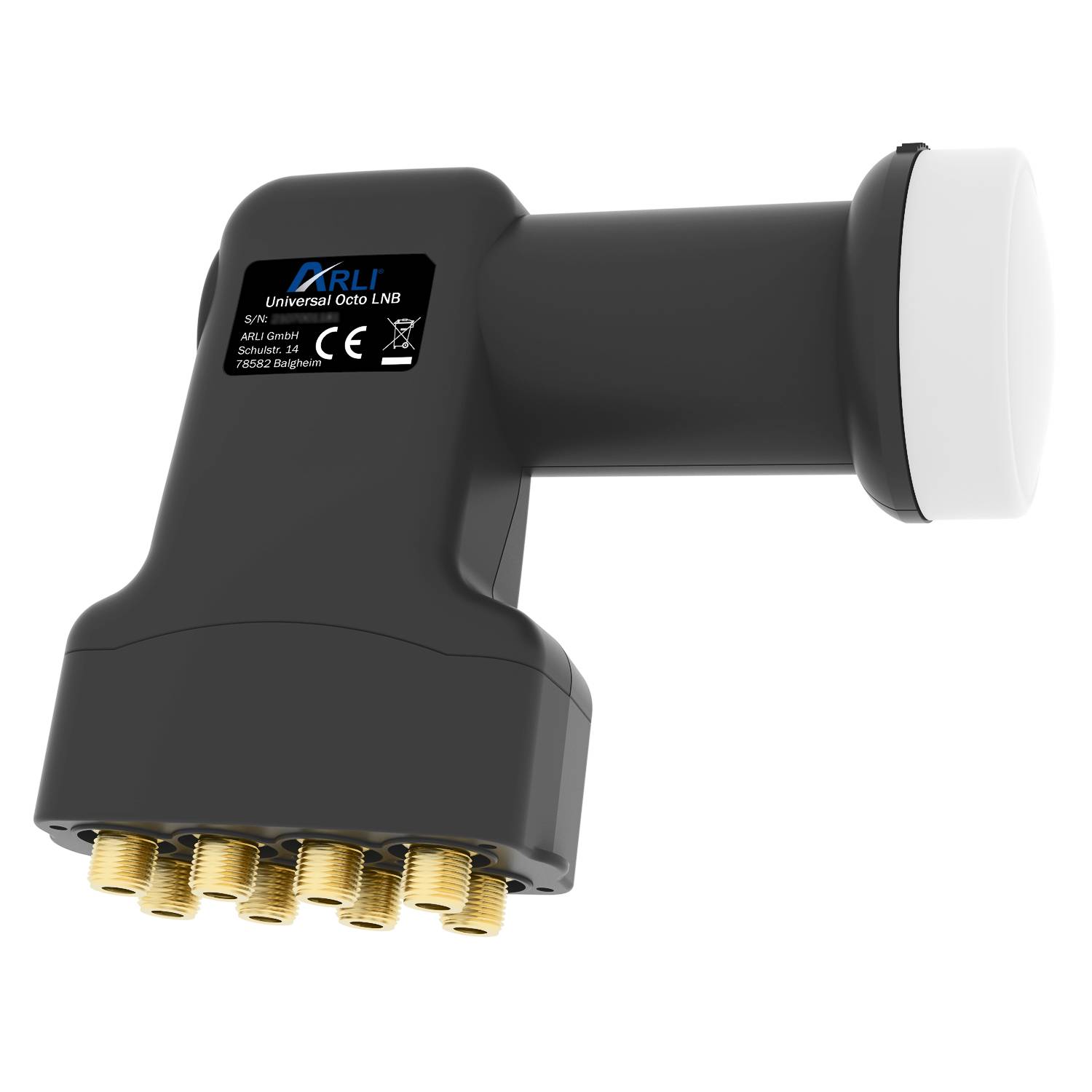 60cm HD SAT Anlage grau + Octo LNB + Satfinder + 8x F-Stecker vergoldet-2