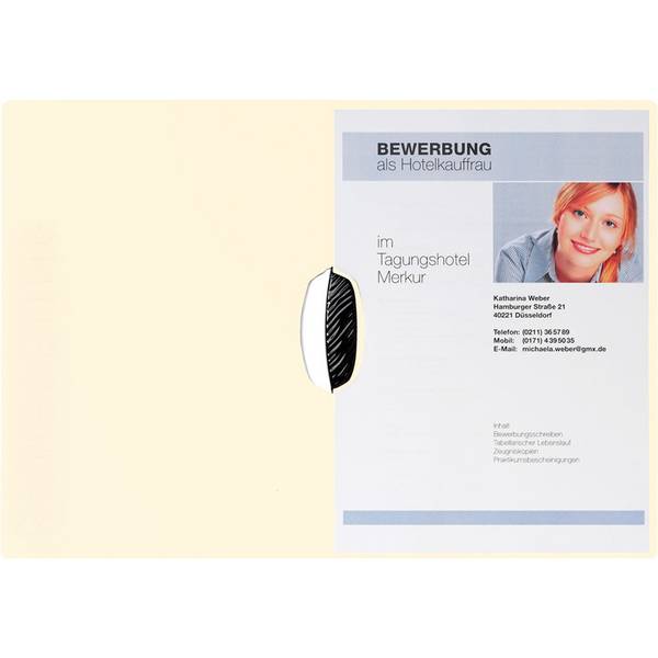 Bewerbungsmappe Swing A4 mit Prägung beige