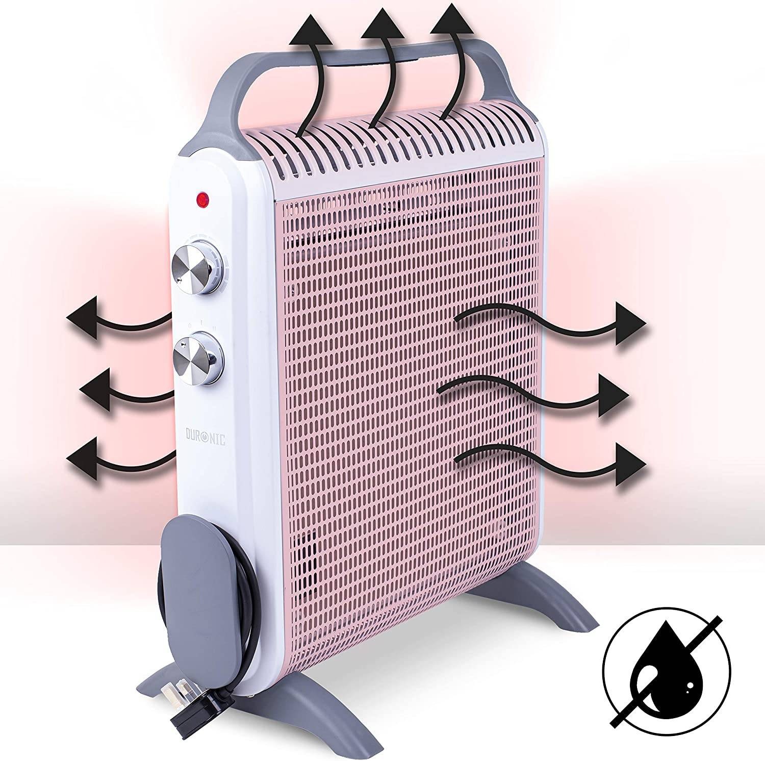 Duronic HV180 Wärmewellen Heizung - Heizstrahler 2-stufig mit 1800W - Konvektor mit Mica Heizelement - Mit Tragegriff-3