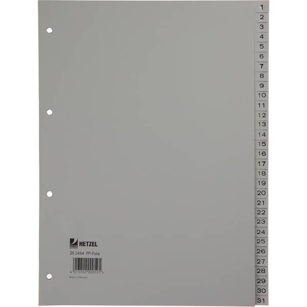 Plastikregister 1-31