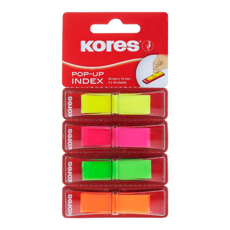 Kores Haftstreifen Pagemarker POP-UP, 45 x 12 mm, sortiert-0
