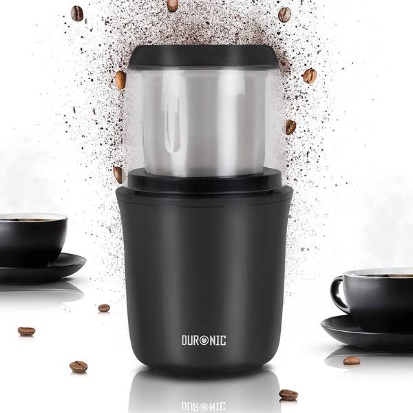 Duronic CG250 Kaffeemühle/elektrische Gewürzmühle - abnehmbarer Behälter – 75g Fassungsvermögen – 250W – Edelstahlklinge