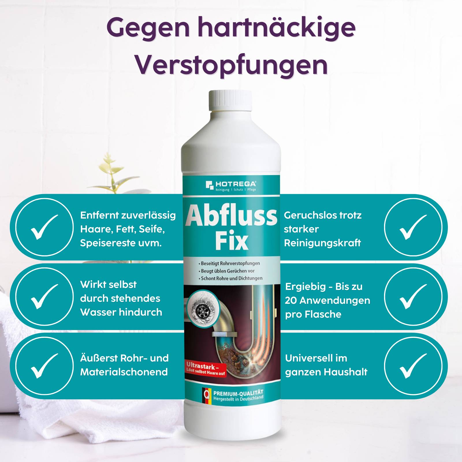 HOTREGA Abfluss Fix Rohrreiniger Konzentrat 1 L-1