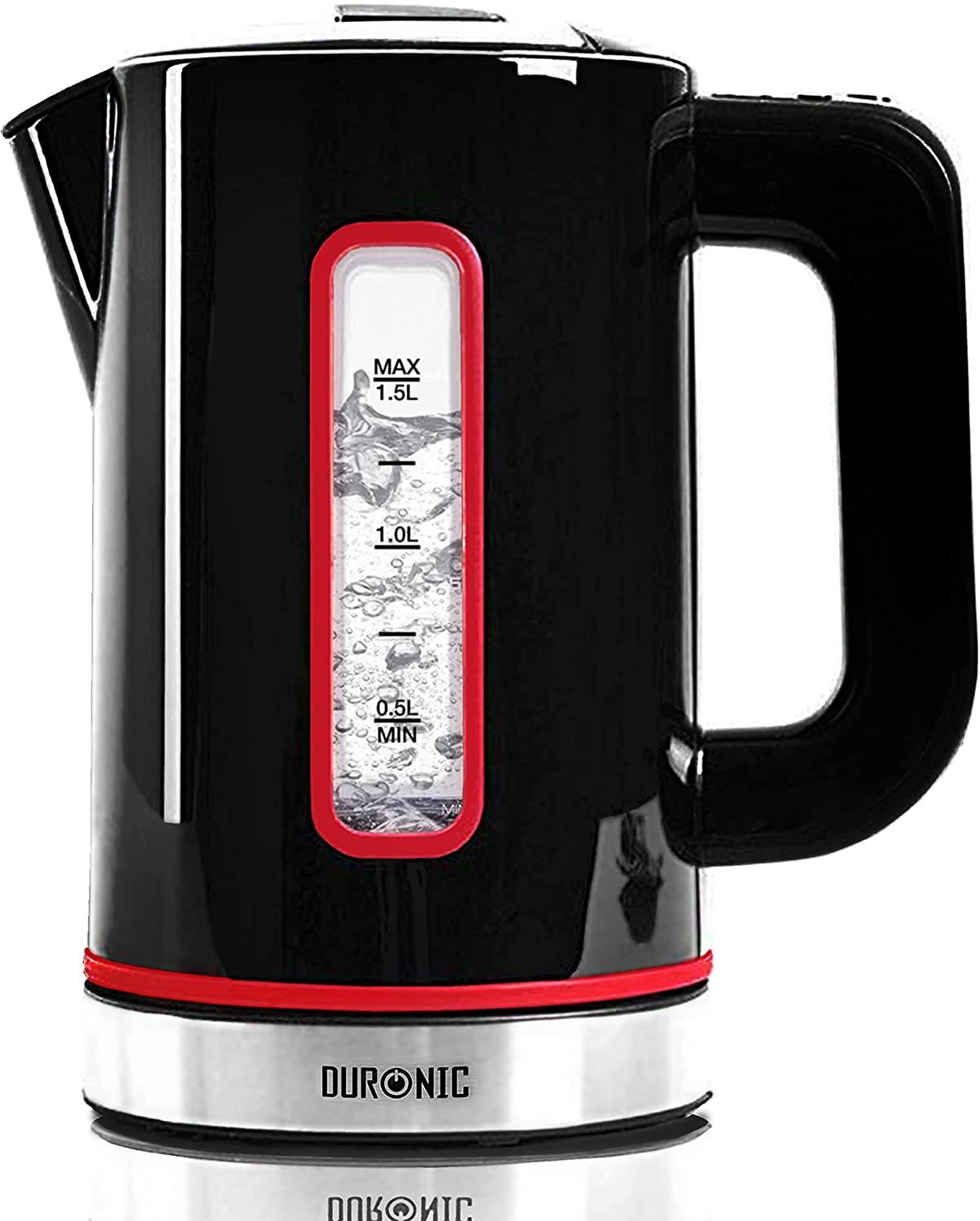 Duronic EK30 BK Wasserkocher - Wassererhitzer mit 3000W - Wasserkessel mit Thermostat - 40-100°C - Fassungsvermögen 1,5l-0