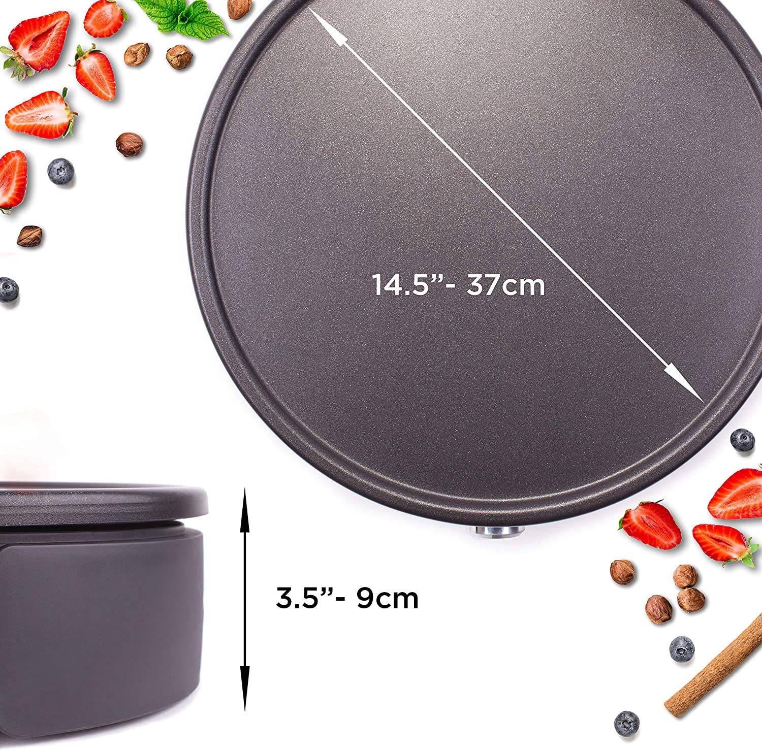 Duronic PM152 Crepe Maker - 1500 Watt - mit 37 cm Antihaftplatte - Teigverteiler, Wender und Messbehälter-2