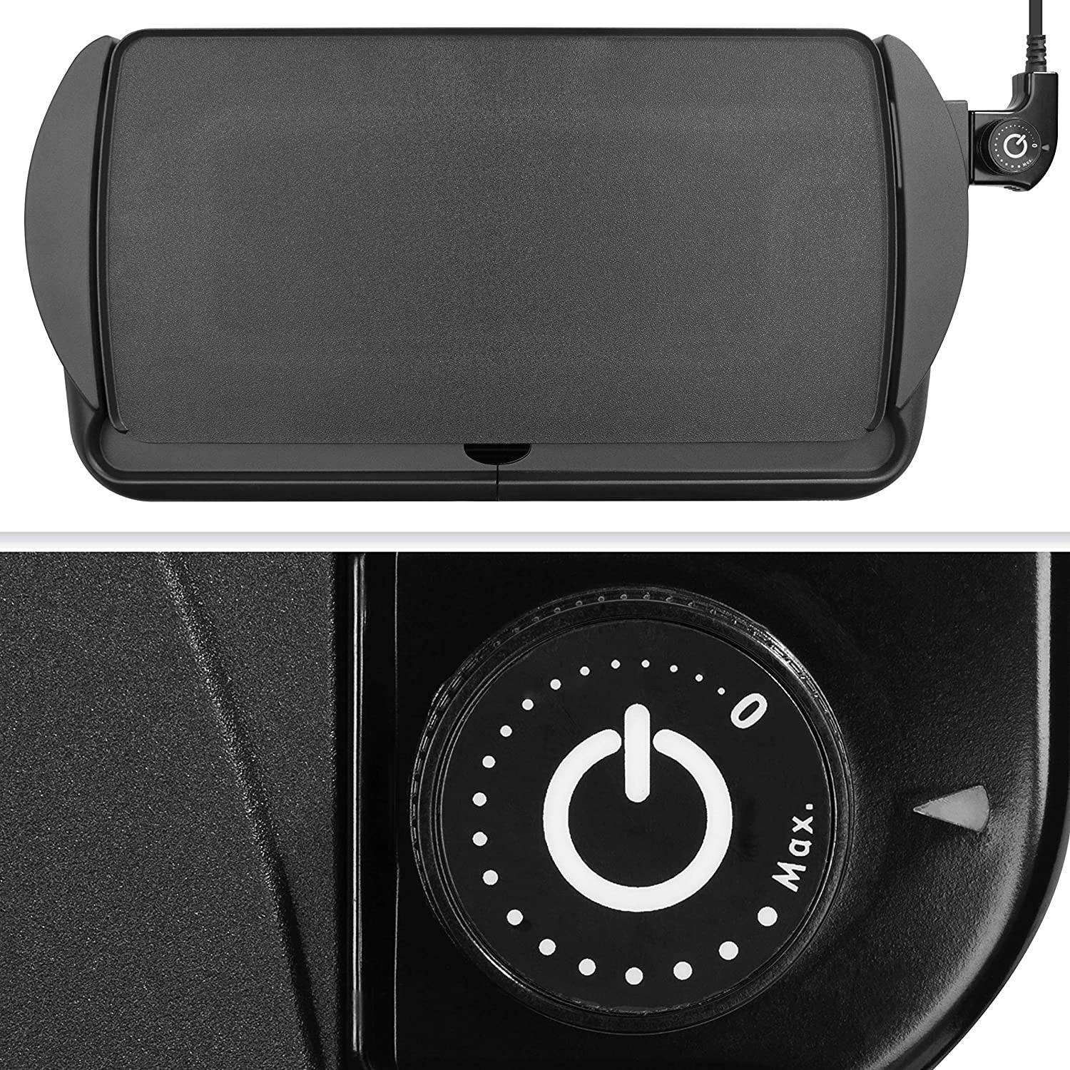 Duronic GP20 Tischgrill - Elektrogrill - Grillplatte - 52 x 27 cm Grillfläche - 2000 Watt - Antihaftbeschichtung-2