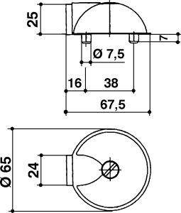 OGRO Türstopper TZ 5000 Bodenmontage Edelstahl satino-2