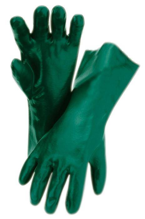 Chemikalien-Schutzhandschuhe - Größe 10 - Kategorie 3 - PVC - grün - Länge 28 cm-0
