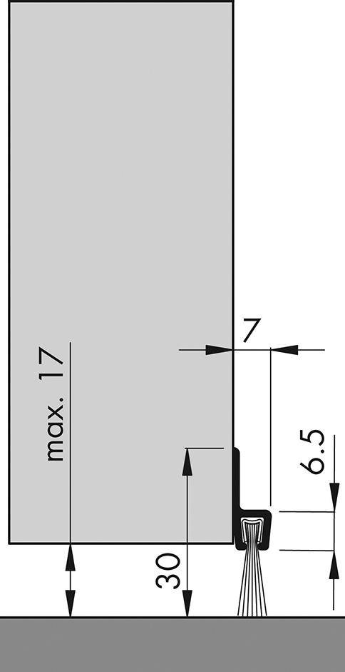Türbodendichtung alu IBS 31 250cm m.PP Bürste-1