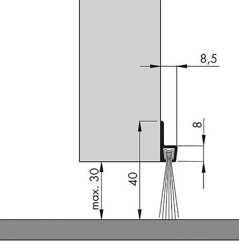 Türbodendichtung alu IBS 40 250cm Bürstenh. 20mm-3