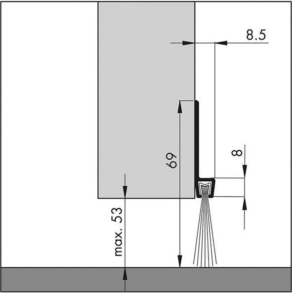 Türbodendichtung alu IBS 70 250cm Bürstenh. 29mm-3