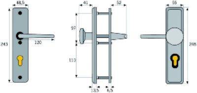 Schutzbeschlag HLS 214 F2EK PZ10/92mm ABUS-2
