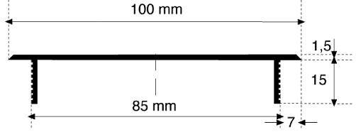 HOJU LM-Stegblech 3070 Länge 300 mm Breite 100 mm Aluminium Stärke-3