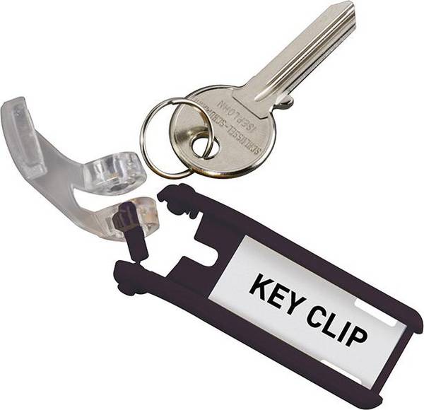 Durable Schlüsselanhänger Key Clip, mit Beschriftungsfeld, farbig sortiert