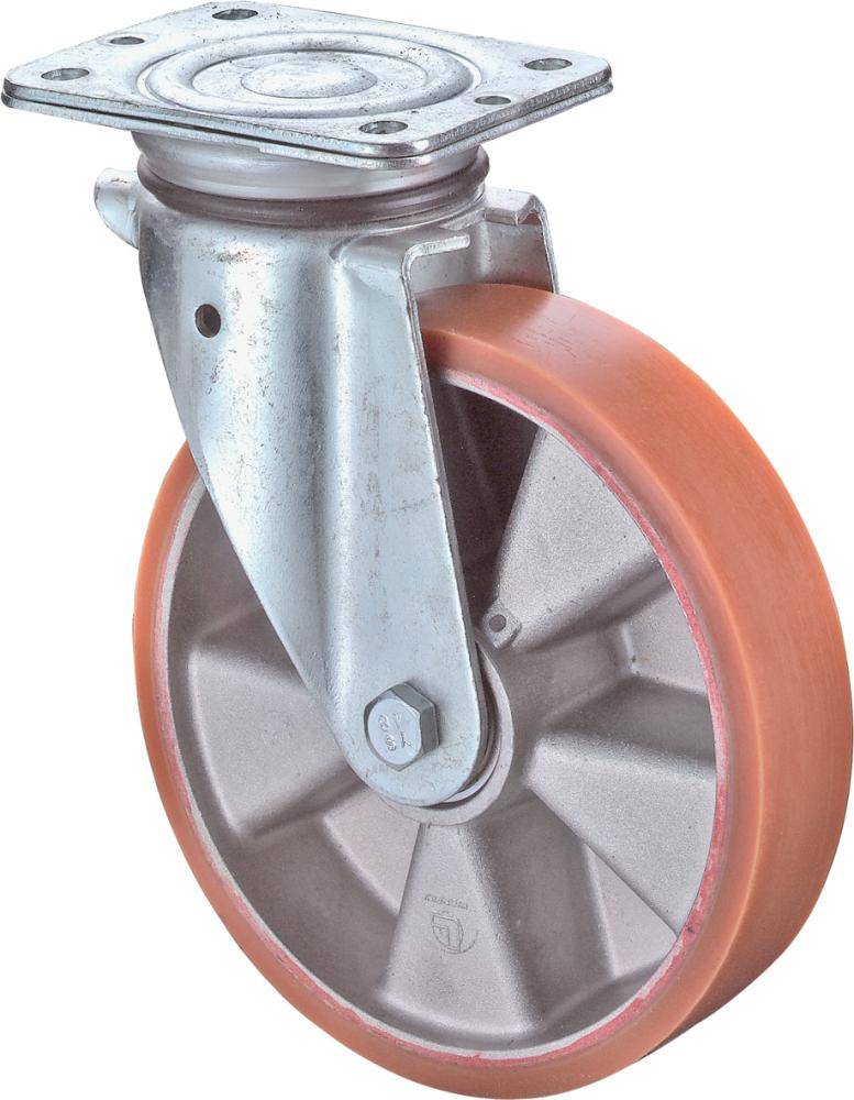 Lenkrolle 125mm N100.B90 Platte,Polyure Guss,KL N100.B90.129 BS ROLLEN