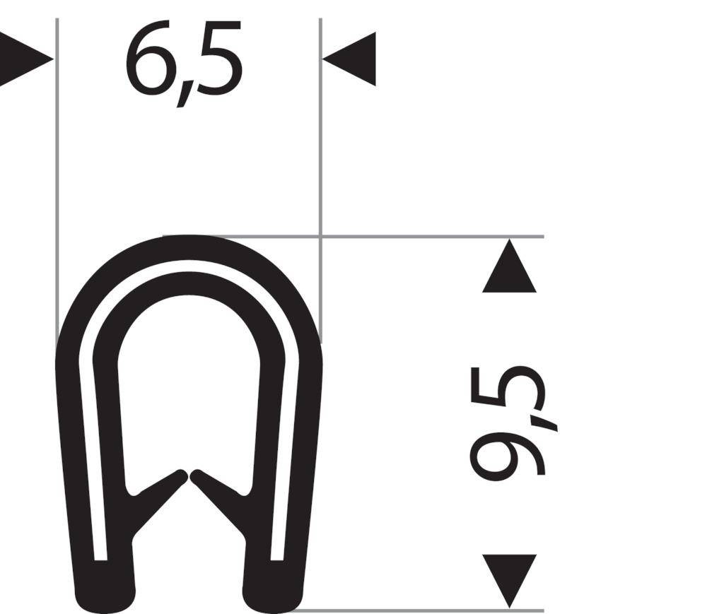 FORTIS Kantenschutz 6,5x9,5mm Klemmbereich 1,0-2mm L10m flexibel rund weißgrau-0