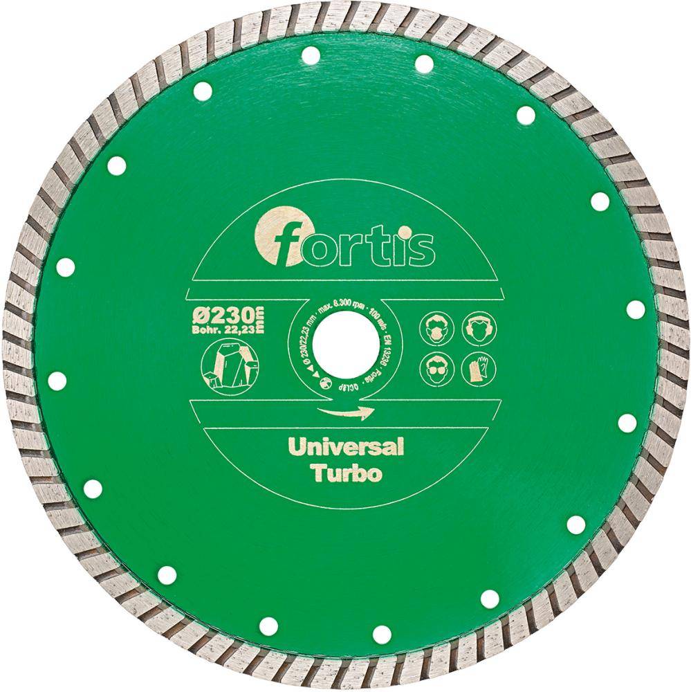 Diamant-Trennscheibe Universal Turbo Ø 115 mm turbosegmentiert 10 mm Bohrung 22,2 mm FORTIS-0