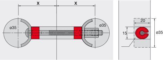 Arbeitsplattenverbinder AVB 5 STA verz. L.150mm 2 geb. Klemmpl. Hettich-2