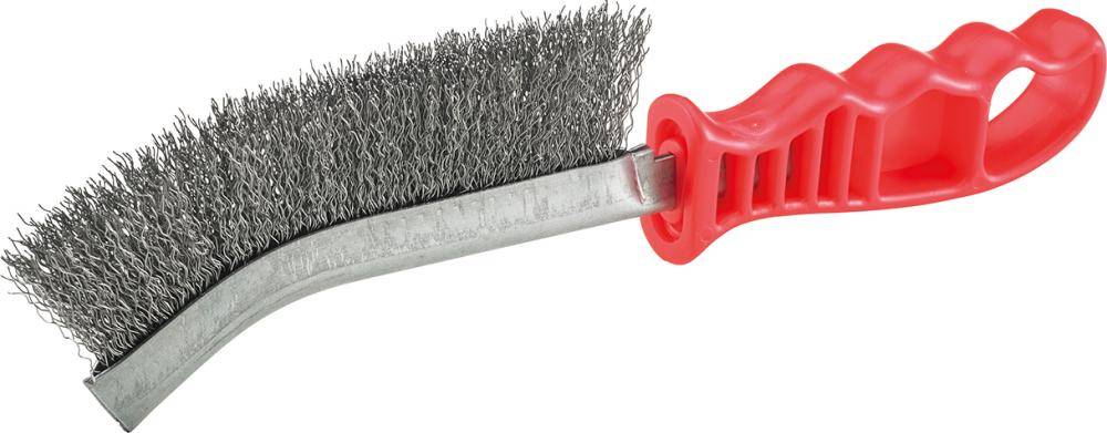 Universal-HanddrahtbürsteStahldraht gewellt Kunststoffgriff 280 x 25 mm FORTIS-0