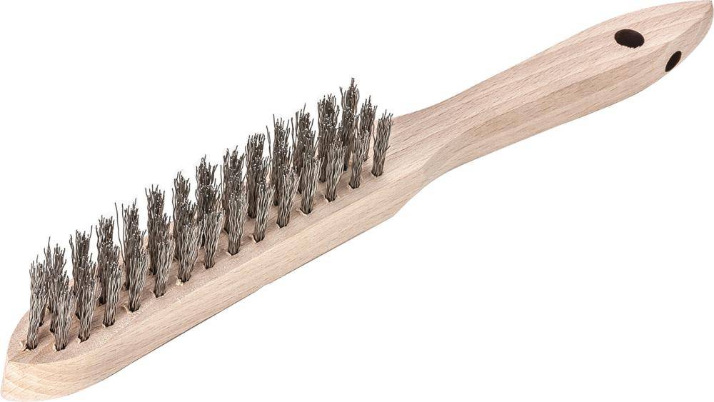 Handbürste Standard 104631 Ausführung Edelstahldraht gewellt Reihen 3 Drahtstärke 0,35 mm Besatzhöhe 25 mm Länge 290 mm-0