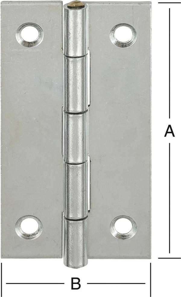 Vormann Scharnier schmal DIN 7954 A 70x38x1,4mm Stahl blau verzinkt