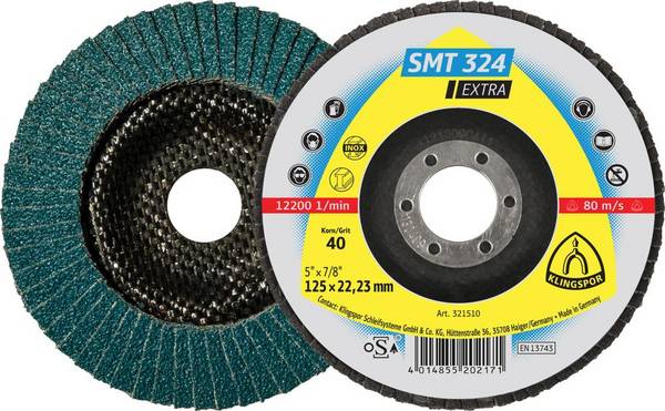 Schleifmopteller SMT 324 125mm K 80 gekr.Klingspor