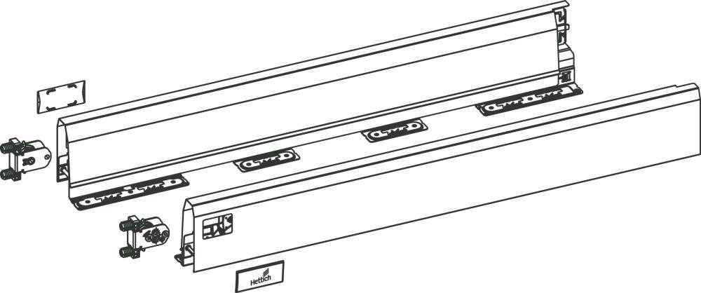 Schubkastenzarge,9150619,500mm,silber-1