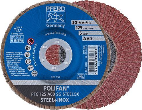 Fächerschleifscheibe A 60SG gewölbt 125mm K60 Pferd - Artikel: 4007220167847-0
