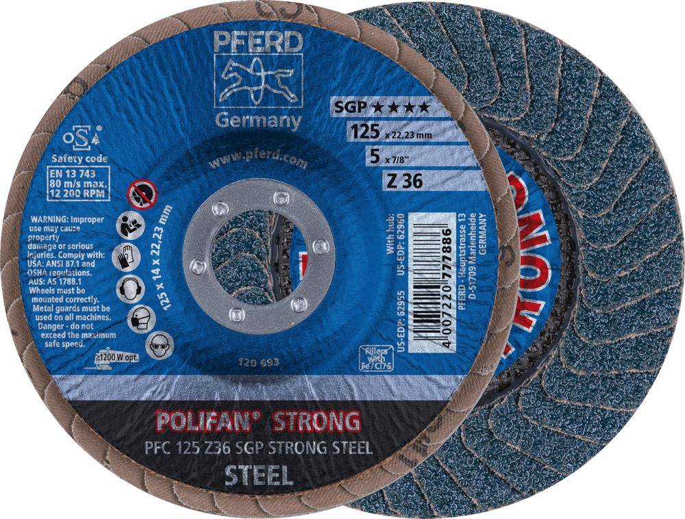 Fächerschleifscheibe Z 50SGP STRONG 125mm K50 Pferd - Artikel: 4007220777893-3