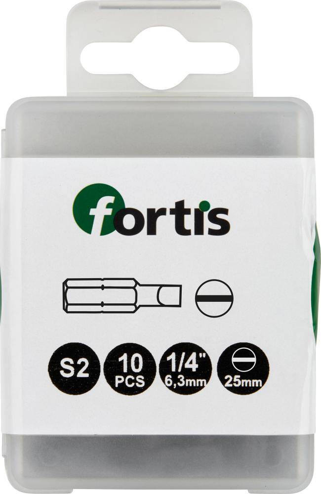Bit zähhart 1/4" DIN3126 C6,3 Schlitz 5,5x1,0x25mm 10er Pack FORTIS - Artikel: 4317784775588-4