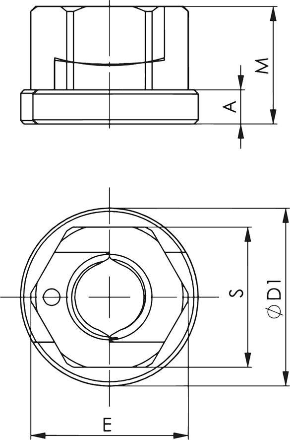 TWINNUT-Mutter mit Bund 6333S-M8 AMF-2